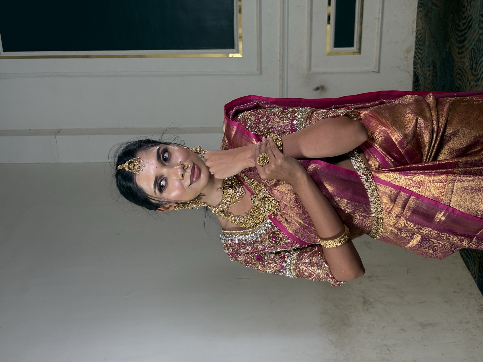 Bridal makeup — traditional silk saree
